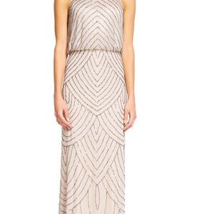 Adrianna Papell blush Beaded Maxi Dress